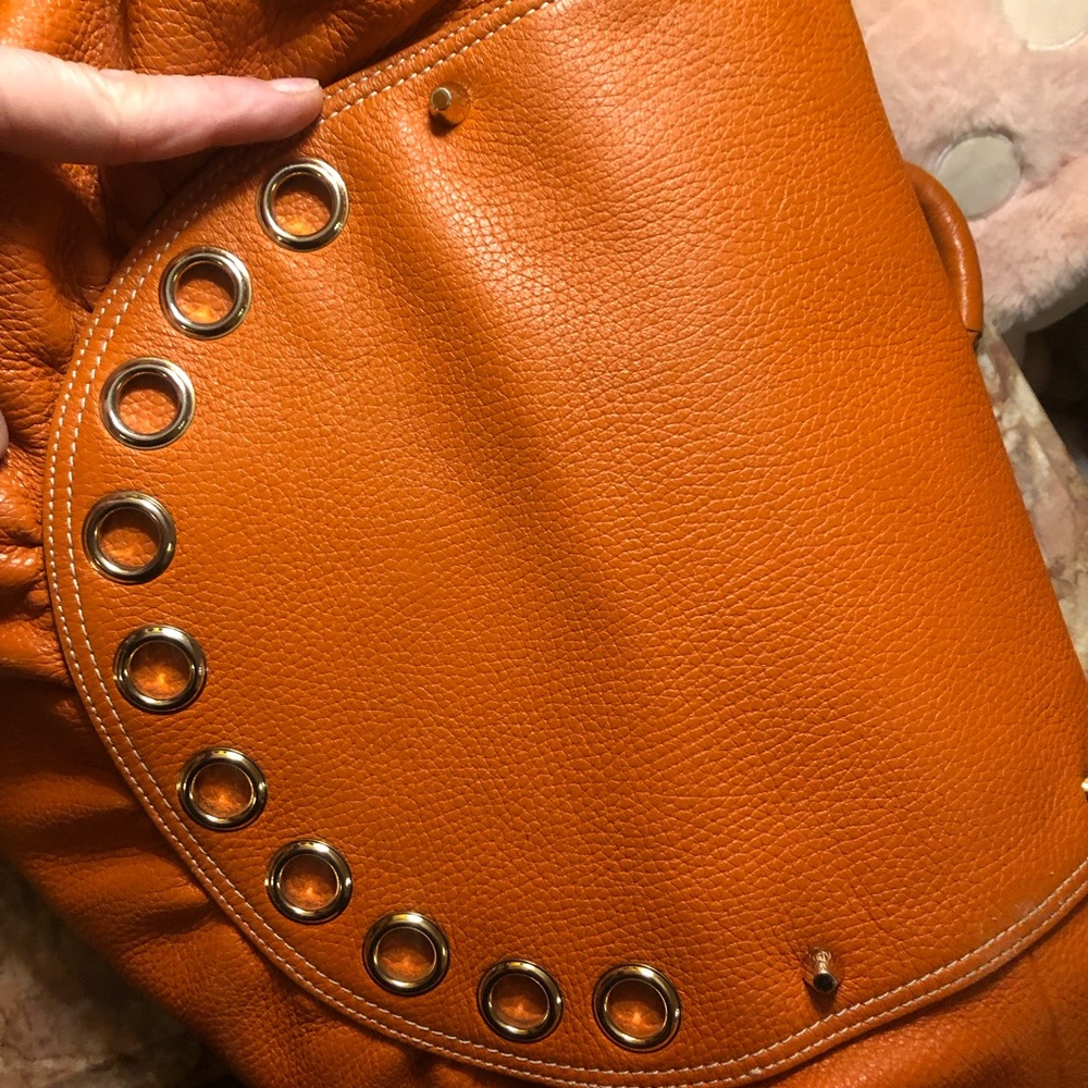 Anya Hindmarch of London! Gorgeous Orange Leather Shoulder Bag - Picture 3 of 16